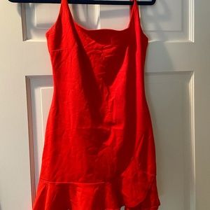 Deep orange color dress